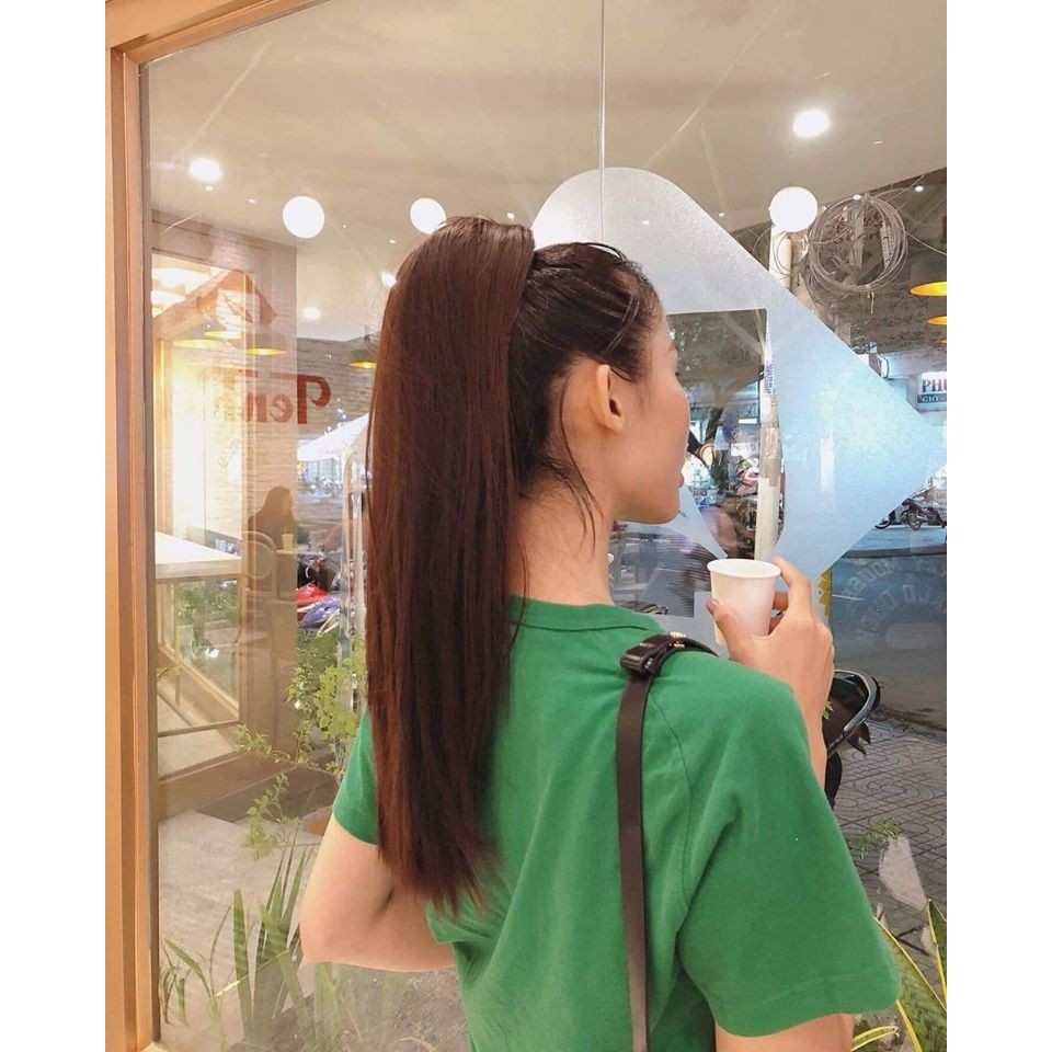 Xả Kho Giá Rẻ Tóc Giả Cột Ngoạm Thẳng 60Cm
