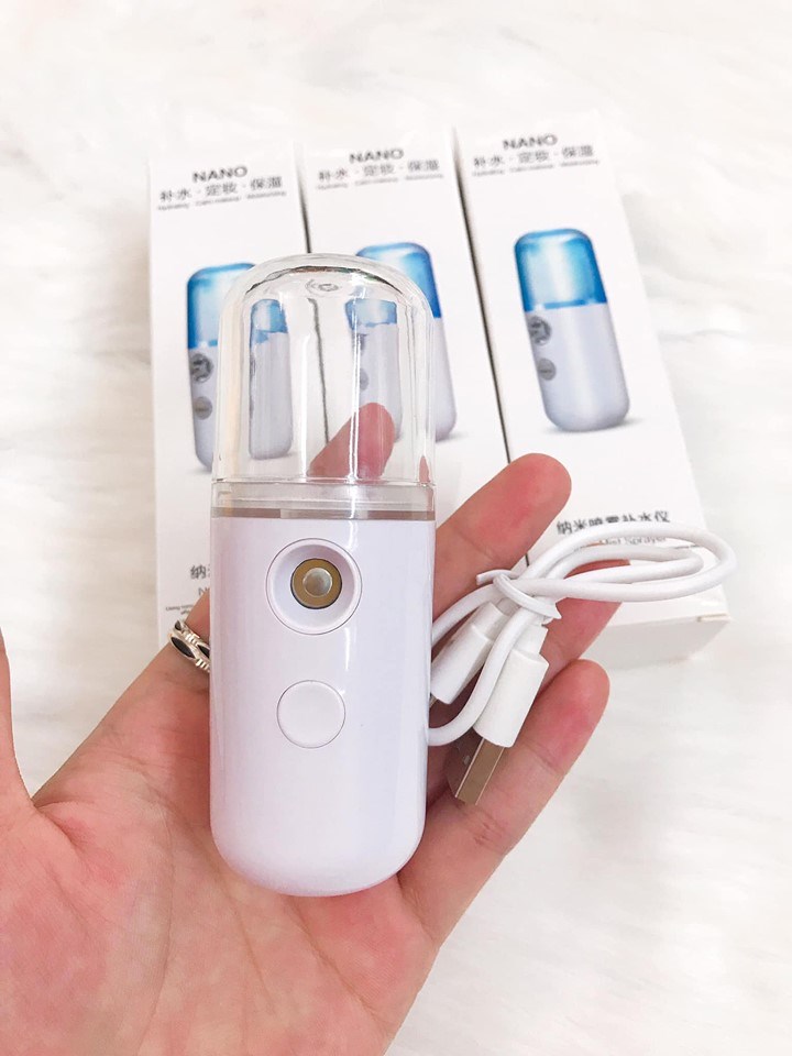 Máy Phun Sương Xông Hơi Mặt - Xịt Khoáng Tạo Ẩm Nano Cầm Tay Hỗ Trợ Dưỡng Da Cấp Nước Tối Đa Mini Dễ Mang Đi Du Lịch [Minh Anh Shop] [Meocon]