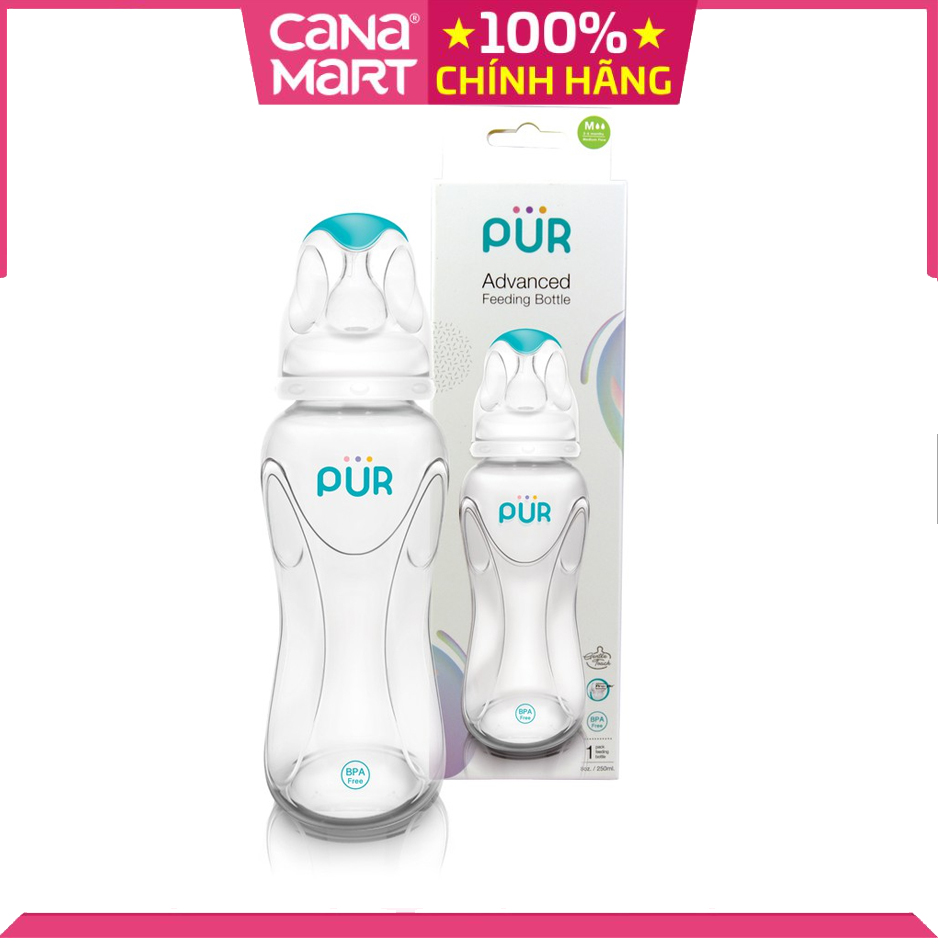 Bình sữa cổ thường Pur Advanced 250ml không chứa chất BPA (1802)