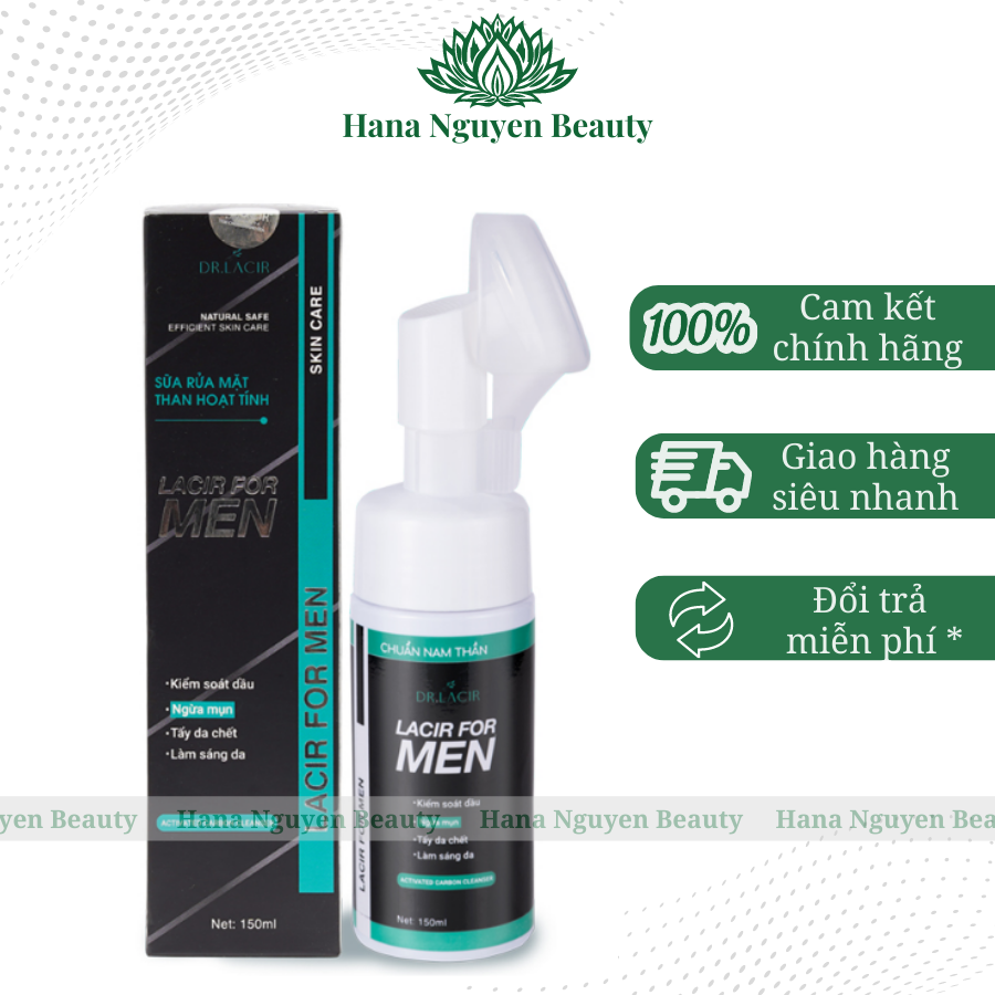 Sữa rửa mặt nam than hoạt tính Dr Lacir 150ml