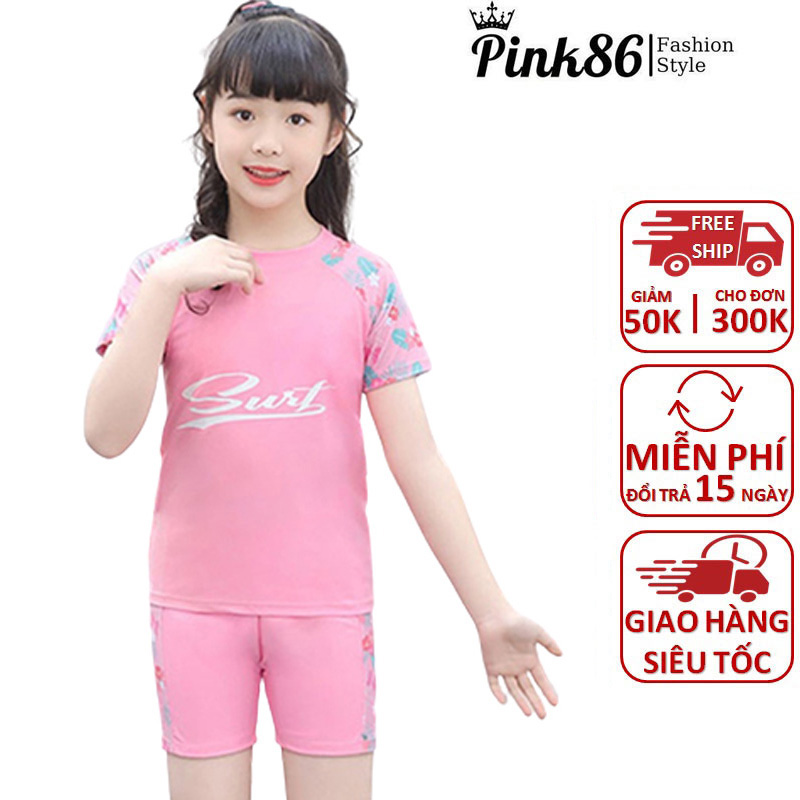 Bộ đồ bơi, áo tắm bé gái quần áo cộc xinh xắn BK-330a