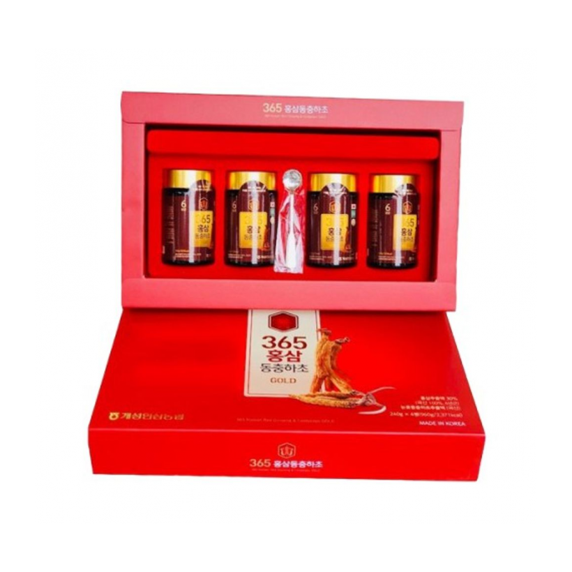 Cao hồng sâm đông trùng hạ thảo 365 gold 4 lọ x 240gr