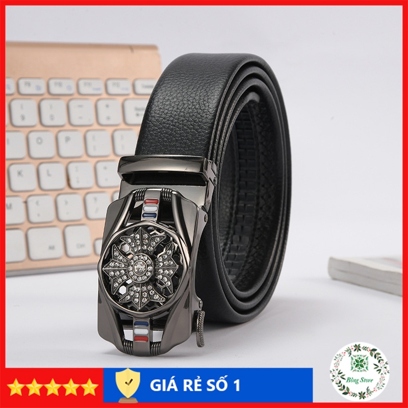 Thắt lưng mặt xoay nam thắt lưng nam cao cấp thời trang dây nịt da khóa tự động - Lazano Shop