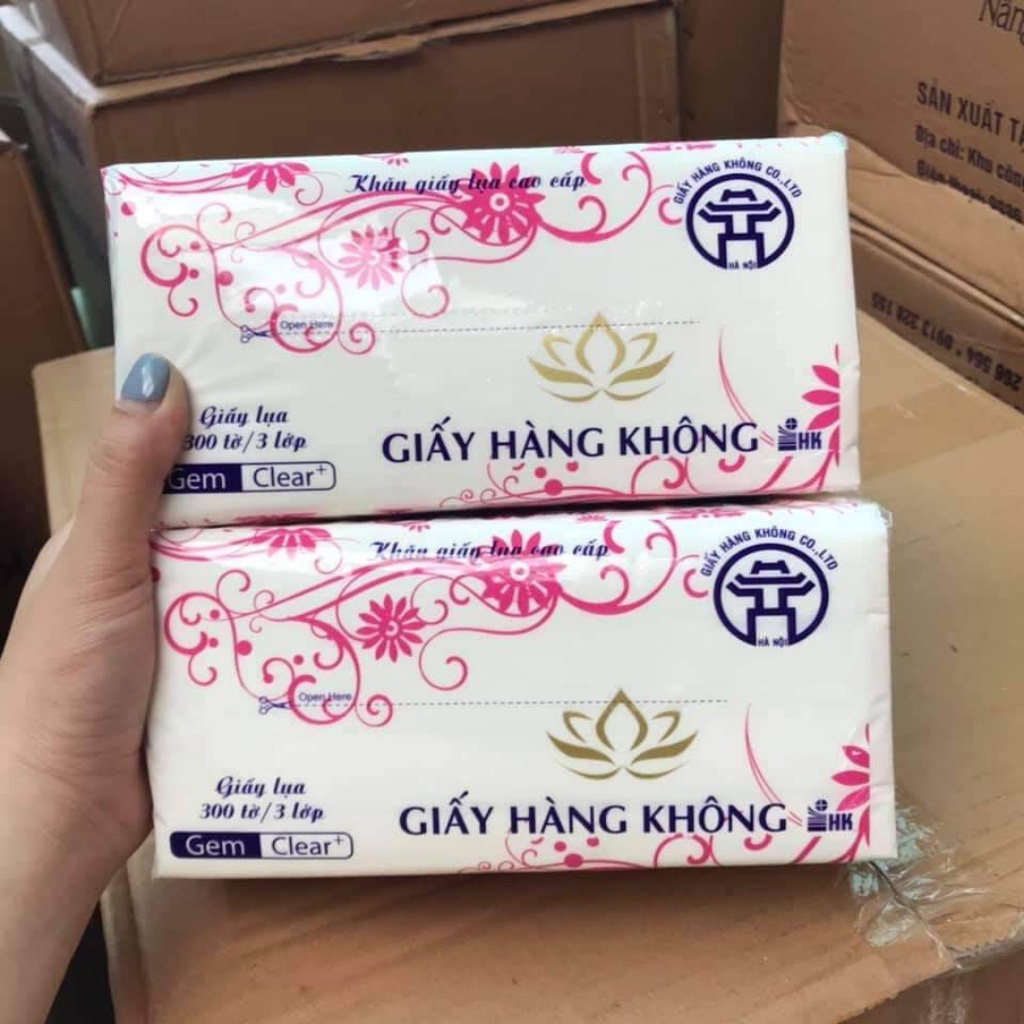 Combo 10 bịch giấy rút lụa hàng không 300 tờ 3 lớp