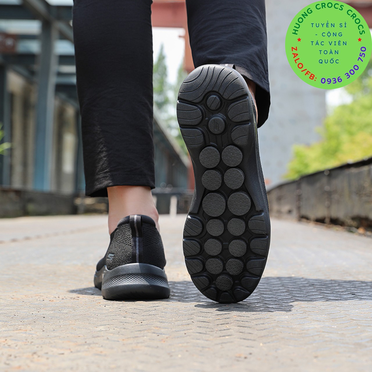 GIÀY THỂ THAO SKECHERS GOWALK 6 MÀU ĐEN ĐẾ ĐEN