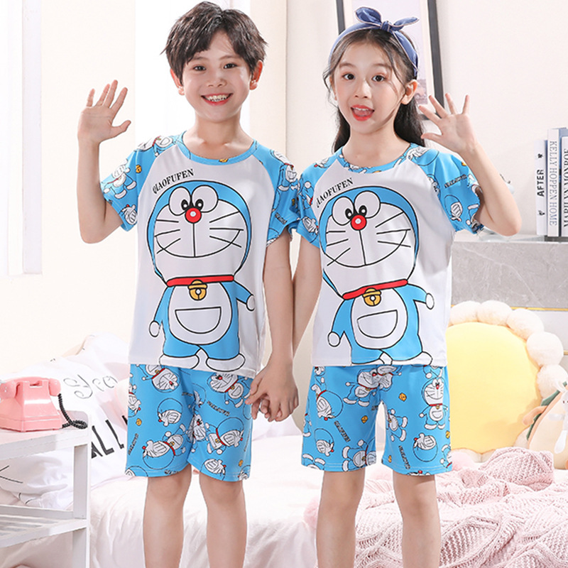 bộ quần áo bé traibé gái chất liệu thun thái in hình D0REM0N | size 8-34kg |