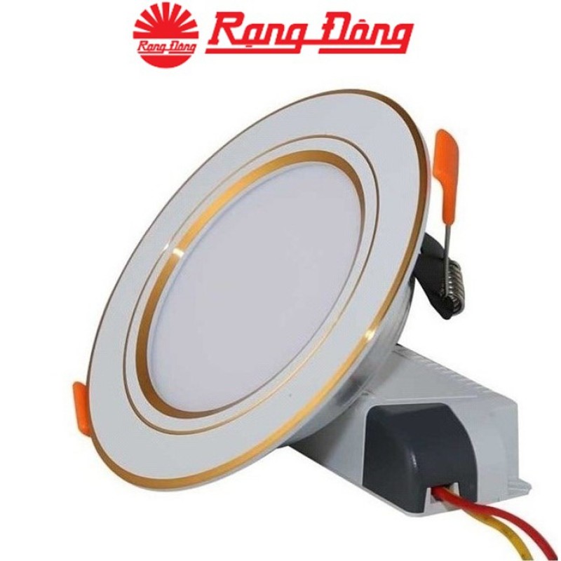 Đèn LED Downlight âm trần đổi màu 7W Rạng Đông AT10 ĐM 90/7W, Viền mạ vàng/bạc tinh tế