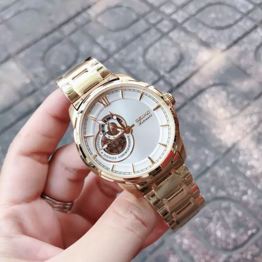 { ĐỒNG HỒ PHỐ }Đồng Hồ Cơ Nam Seiko Automatic - Bào Hành 12 Tháng ( GOLDEN WATCH )
