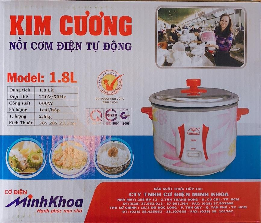 NỒI CƠM ĐIỆN KIM CƯƠNG NẮP RỜI 1,8L