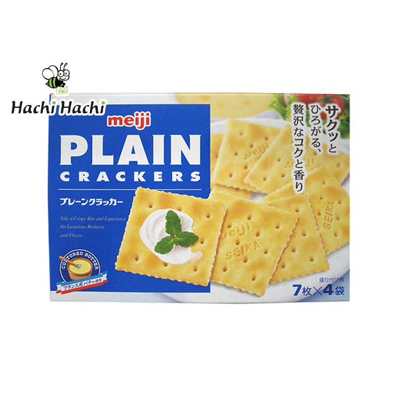Bánh Meiji Plain Cracker 104g - Hachi Hachi Japan Shop