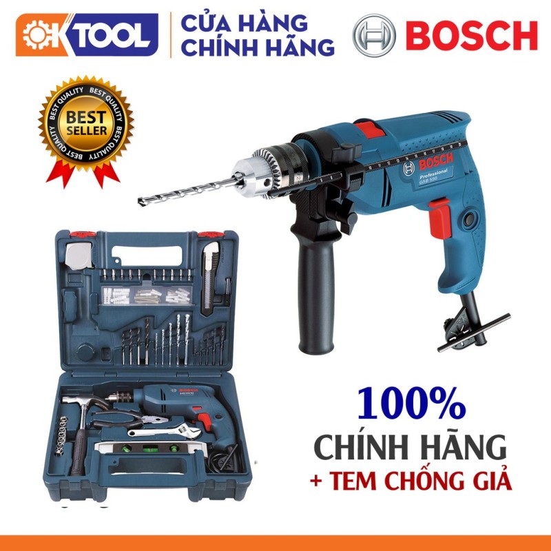 Hàng Chính Hãng Máy khoan BOSCH GSB550 SET100PK 13MM 550W 06011A15K7 (ST)