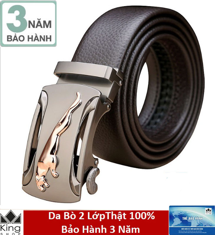 Thắt Lưng Dây Nịt Nam Da Bò 2 Lớp Khóa Tự Động Cao Cấp - Đồ Da Kingshop - Bảo hành 3 năm