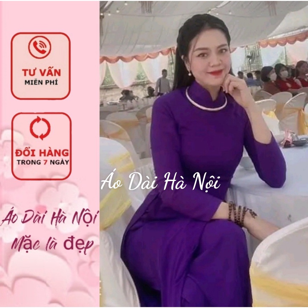 [giá xưởng} áo dài 2 tà tím huế mộng mơ, đẹp đằm thắm - áo dài hà nội