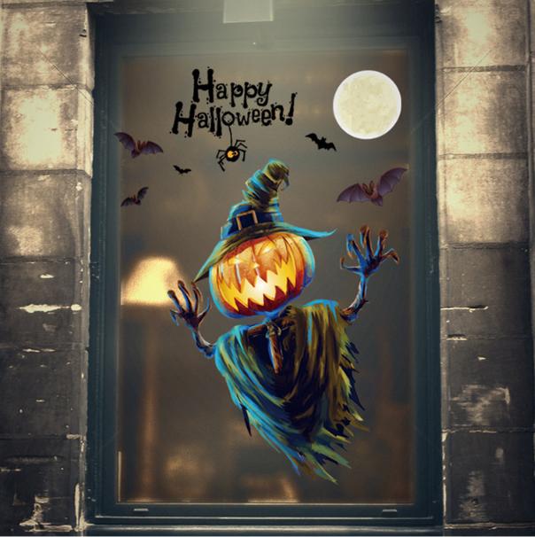 Decal trang trí tường - Người Rơm Qủy Halloween