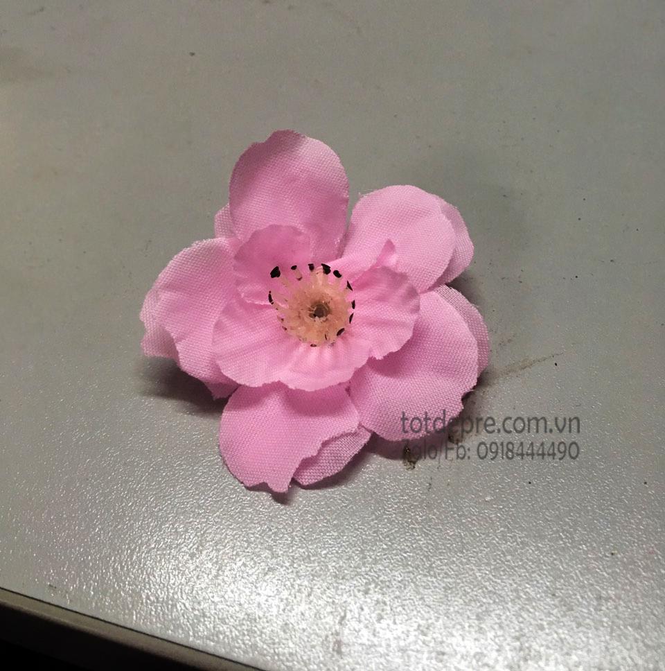 50 bông hoa đào,mai vải trang trí Tết
