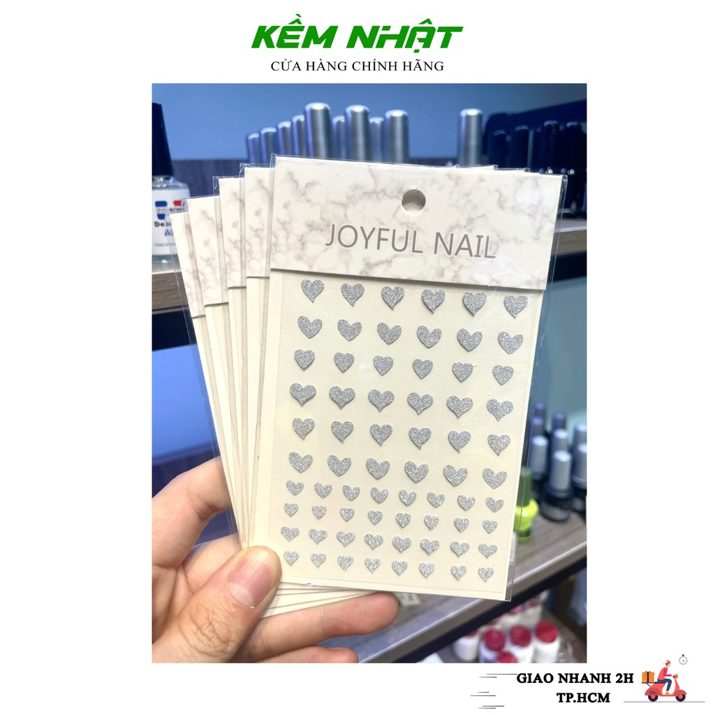 Sticker Dán Móng Con Gấu, Trái Tim, Bling Kim Tuyến