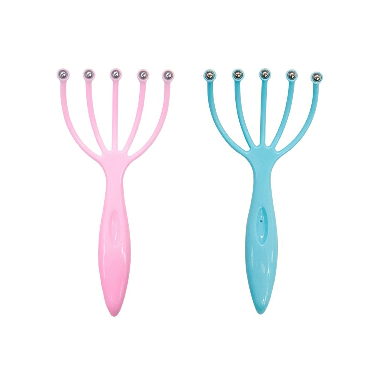 5-branch head massage tool with steel massage attachment helps relax the scalp