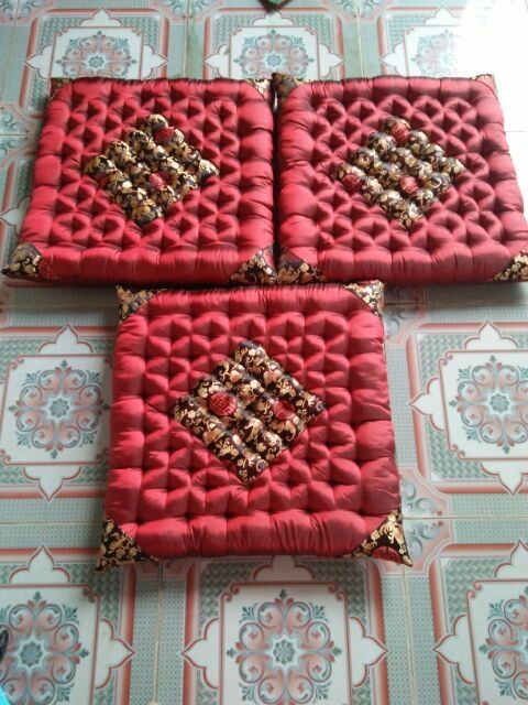 Đệm ngồi bệt, nệm nót ghế, đệm ghế gấm lụa, ( có ảnh chụp thật 100%)