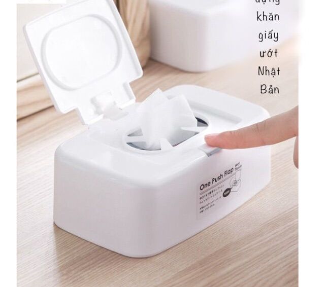 Hộp đựng khăn giấy ướt Nhật Bản_ nắp bật tiện lợi