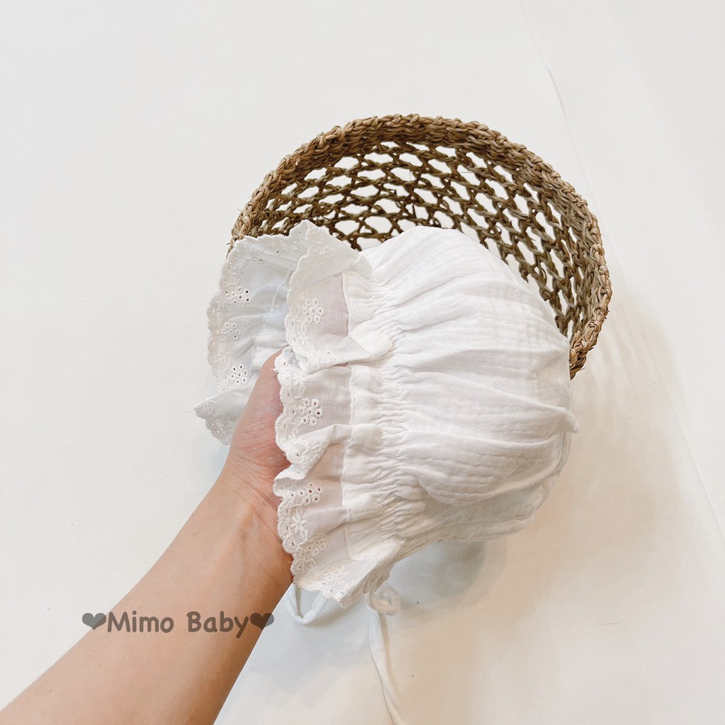 Mũ tiểu thư cho bé - đũi trơn MIMO BABY