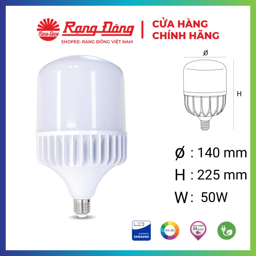 Bóng Đèn LED Trụ 50W Rạng Đông - SAMSUNG ChipLED