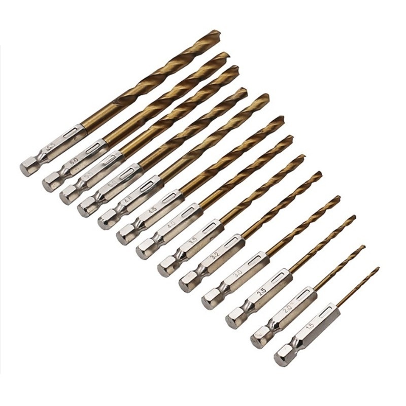 Mũi Khoan Thép Gió HSS Titanium Chuôi Lục Giác phi 1.5 - 6.5mm