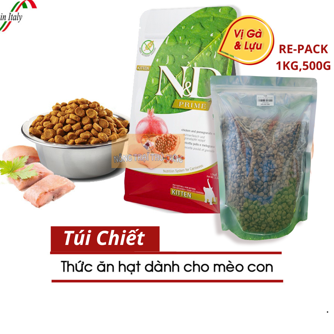 Thức ăn hạt n&d prime kitten cho mèo con - vị gà & lựu đỏ -