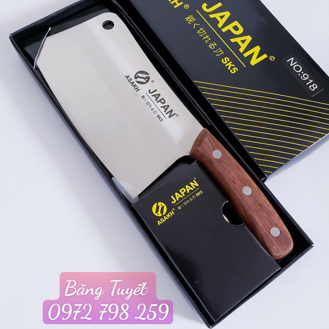Dao chặt xương , chặt gà , chặt thịt asakh japan có hộp cao cấp