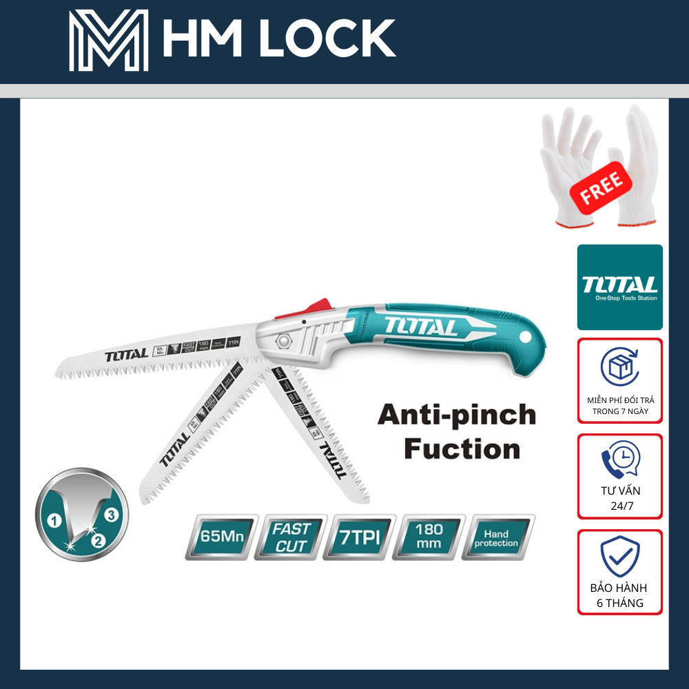 Cưa tay dạng xếp 7 inch/180mm total - hàng chính hãng - hm lock