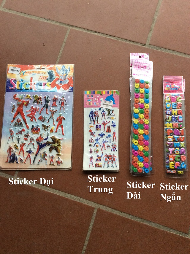 Sticker,hình dán trang trí nhiều hình đủ size lựa chọn - 1 Tập