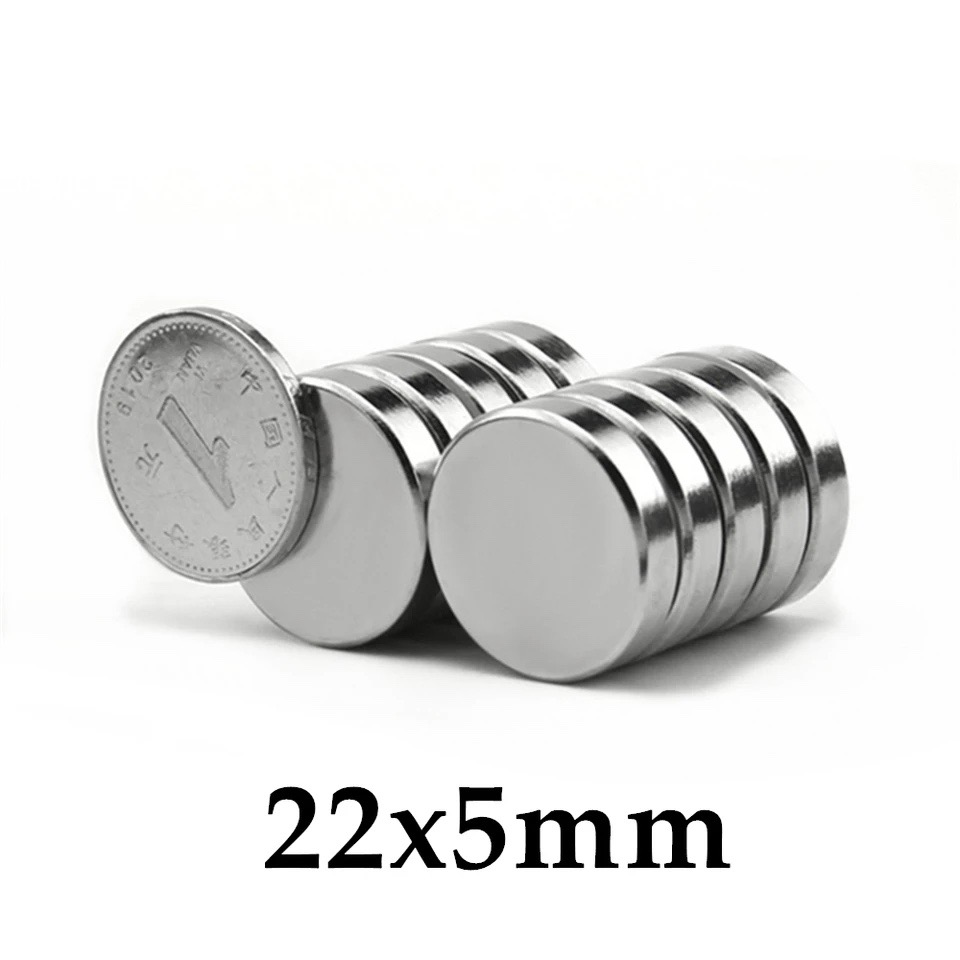 Nam châm đất hiếm lực hút mạnh đường kính 22mm, nam châm màu trắng bạc