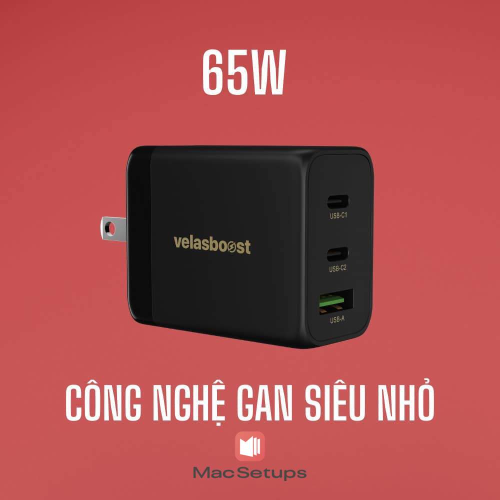 CỦ SẠC 65W- 130W VELASBOOST- CÔNG NGHỆ GAN SIÊU NHỎ
