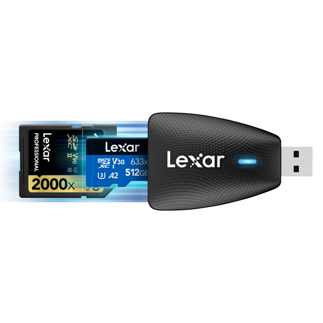 Đầu đọc thẻ nhớ Lexar Multi-Card 2-in-1 USB 3.1 Reader, Works with SD and microSD Cards