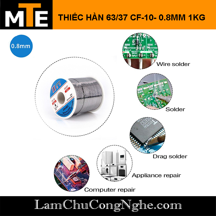Thiếc hàn 63% CF-10 Dây 0.8mm Flux 2%
