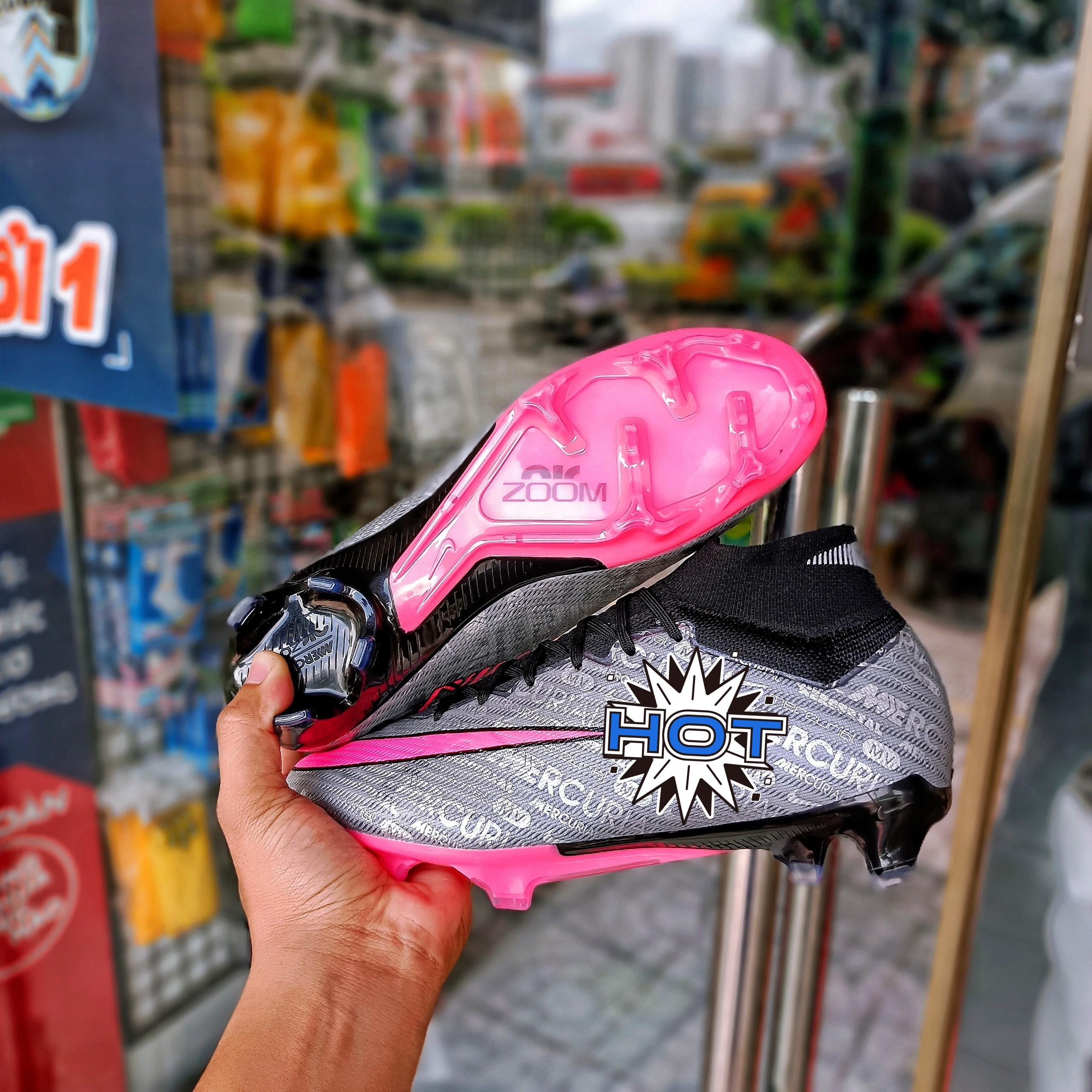 giày đấ bóng mercurial superfly 9 elite fg ( tặng kèm tất + túi rút hộp )