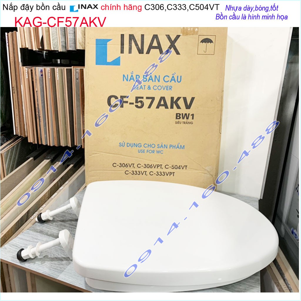 Nắp đậy bồn cầu linax chính hãng kag-cf57akv, nắp cho bàn cầu linax c306vt-c504vt không rơi êm