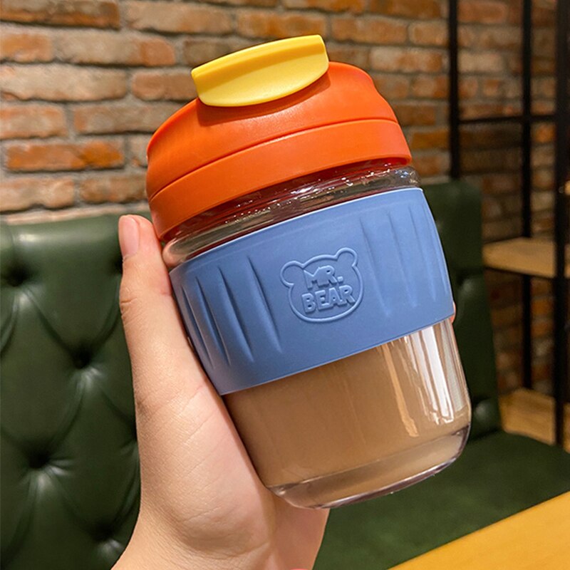 Bình Thủy Tinh Bọc Cao Su Nhiều Màu (350ml)