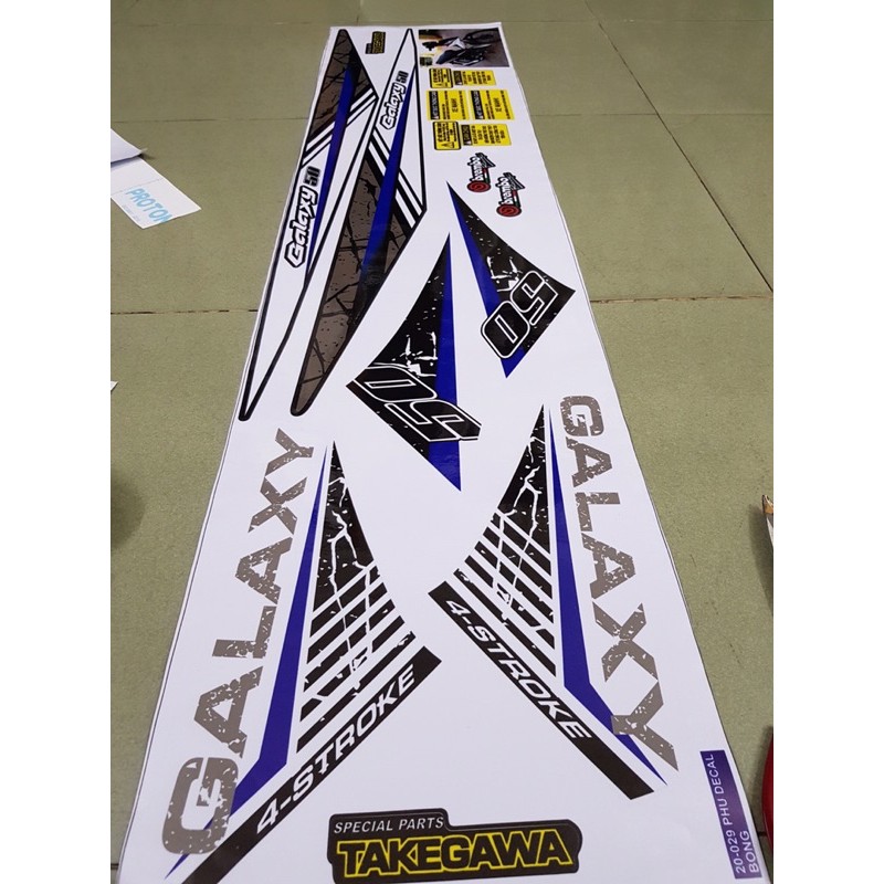 Tem rời Zin galaxy xanh trắng đen rời
