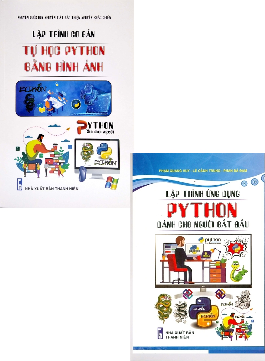 Sách -combo python dành cho người bắt đầu + lập trình cơ bản - tự học python bằng hình ảnh - - newshop