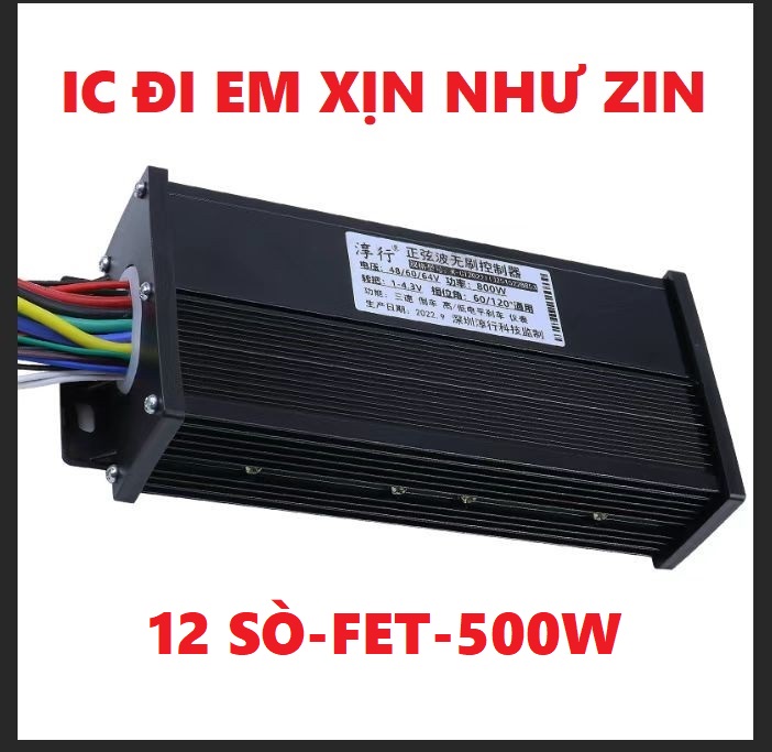 Ic điều tốc xe điện đa năng 3 in1 500w màu đen sóng sin đi êm như xe điện 48v 60v 64v 500w loại xịn 15 sò