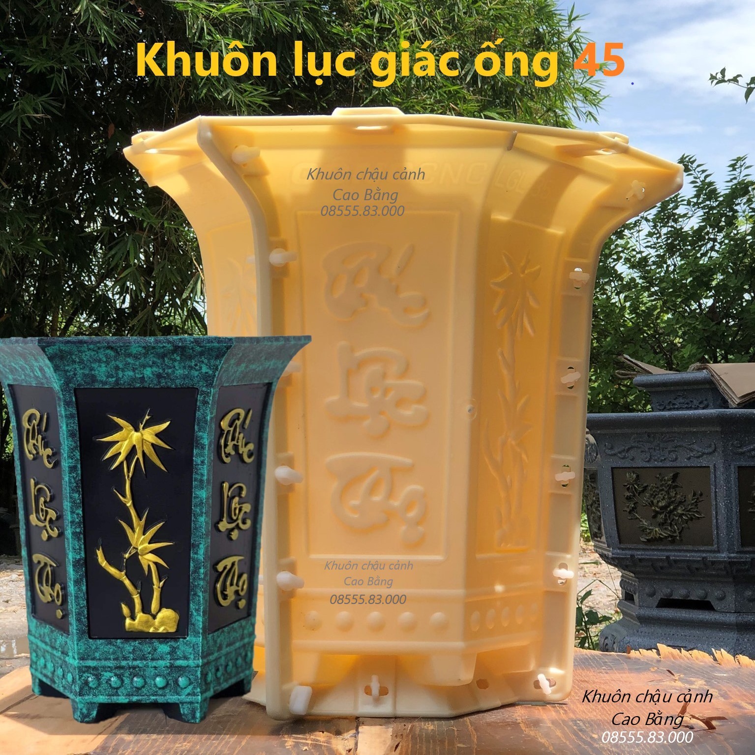 khuôn đúc chậu lục giác ống 44 (khuôn ABS có lòng trong)