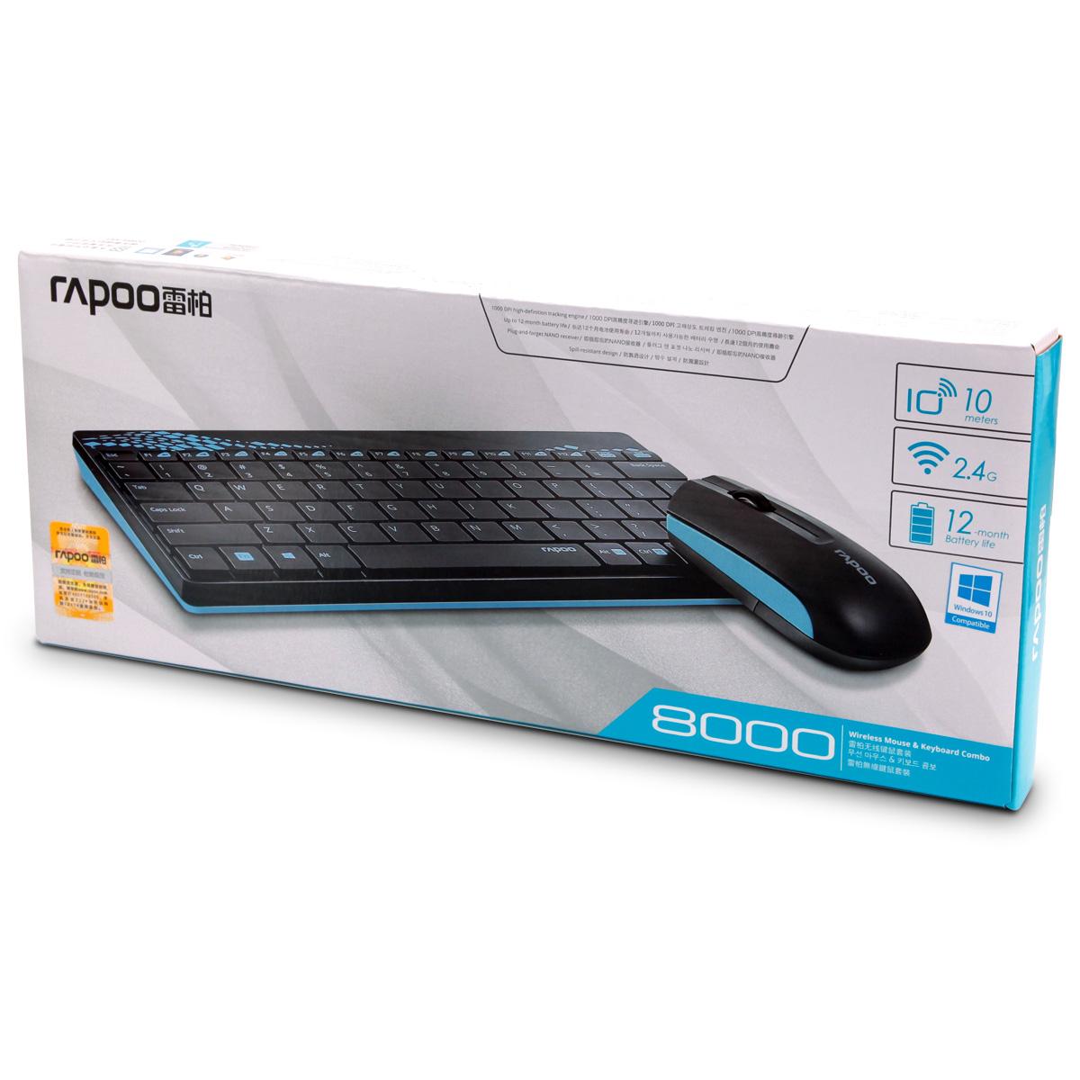 Bộ bàn phím chuột không dây Rapoo 8000 USB-Wireless