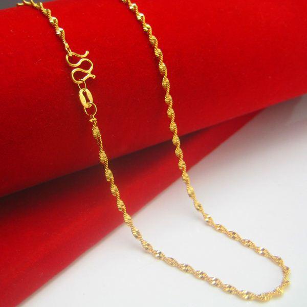 dây chuyền dát vàng 18k kiểu xoắn cực đẹp