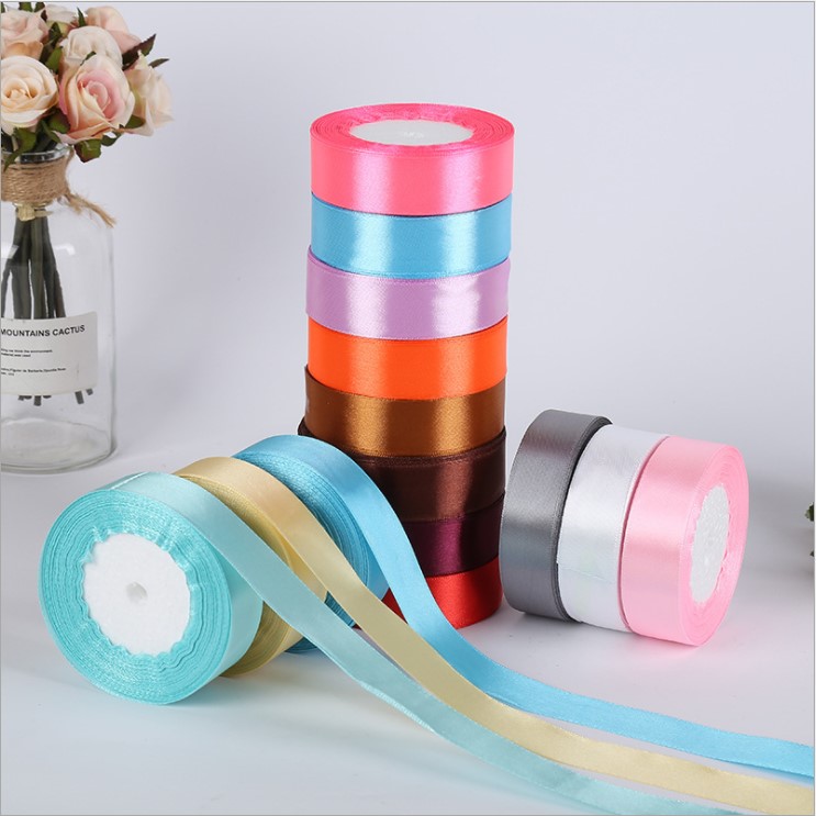 Ruy băng lụa trơn bản 1cm, 2cm, 4cm (Cuộn 22m)