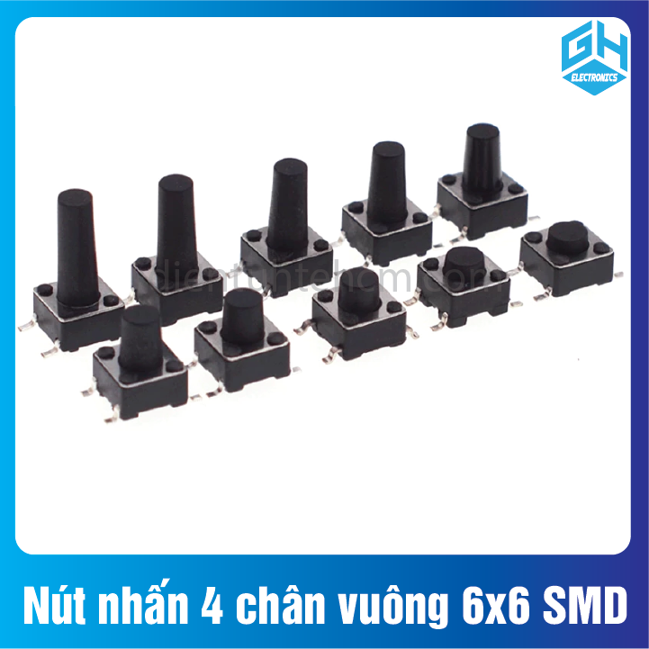 COM BO 20 Nút nhấn 4 chân vuông 6x6 chân dán SMD (SET 20)
