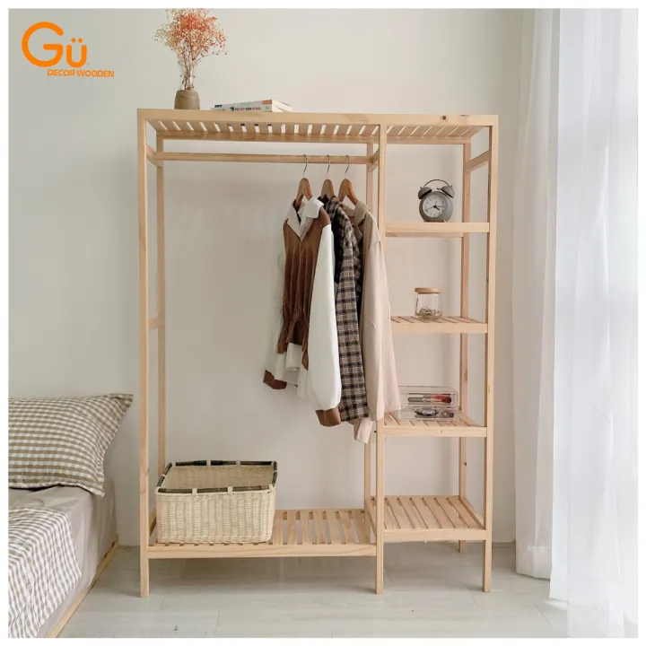 Tủ Quần Ao Gỗ Thong Tủ Treo Quần Ao Lắp Ghep Chất Liệu Gỗ Thong Lazada Vn