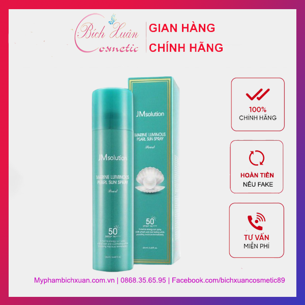 Xịt Chống Nắng JM Solution Ngọc Trai SPF50+ /PA +++ 180ml ( màu xanh )