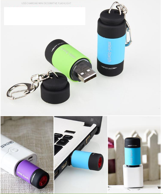 Móc khóa đèn pin mini sạc USB Mini-torch chống  nước  - đèn pin siêu sáng - đèn pin mini - den pin cam tay - đèn bão -