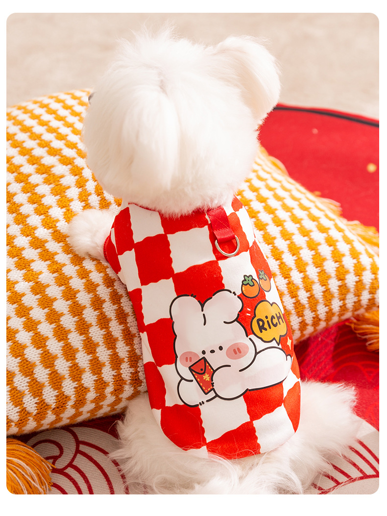 áo nỉ - áo ấm - áo thu đông hình rabbit rich và panda đội nón lân dành cho chó mèo - T3 PETS SHOP