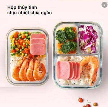 KHUYẾN MÃI HÔM NAY - Hộp thủy tinh 3 ngăn đựng cơm văn phòng, đựng hoa quả đa năng có nắp đậy chống tràn, tránh vi khuẩn, đảm bảo sức khỏe cho người dùng, mẫu mới hiện đại thời trang, nắp nhiều màu cho nam và nữ